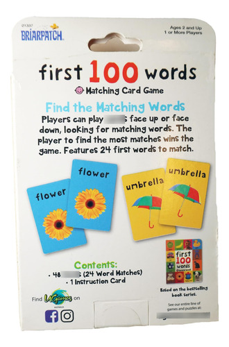 Juego De Cartas Aprendizaje Temprano Primeras 100 Palabras