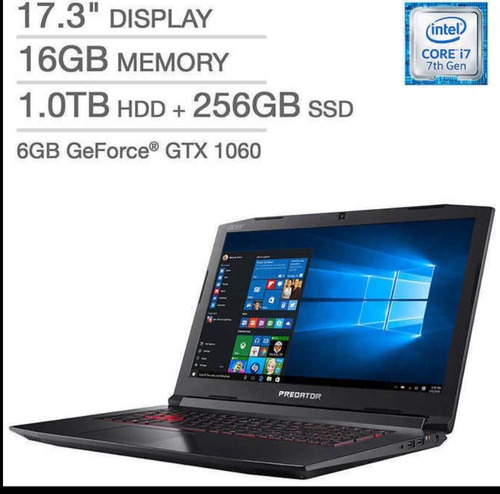 Acer Predator Helios 300 17,3 I7-7700hq 1tb+128gb Gtx 1060