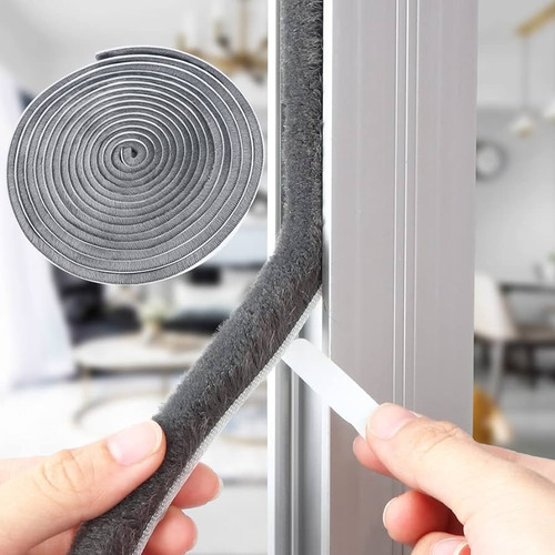 Cinta Aislante Térmico Tipo Cepillo Adhesivo 5 Mts Ventanas