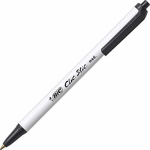 Bic Csm241blk Clic Stic Pluma, Medio Punto, 24 - Ct, Tinta N