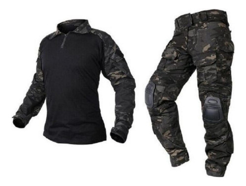 Conjunto Militar Tactico Polera + Pantalon + Rodillera Ekol