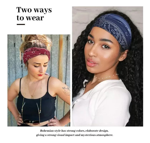 6pcs Bohemias Banda Elástica Diadema Mujer Cabello Turbante