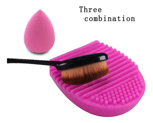 Imagen 2 de 7 de Maquillaje, Set Oval Brush + Limpiador De Cepillo + Esponja