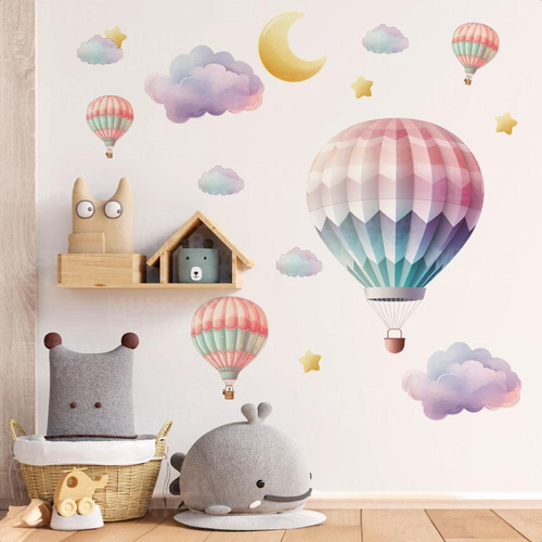 Decoração Papel Parede Autocolante Quarto Infantil Balões