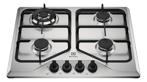 Cooktop 4 bocas a gás Electrolux inox experience multi chama e