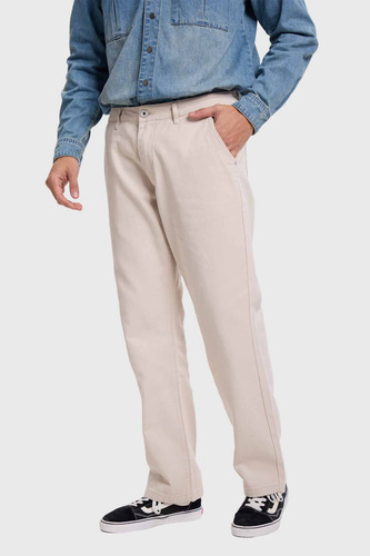 Jeans Hombre Recto Carpintero Beige Fashion's Park