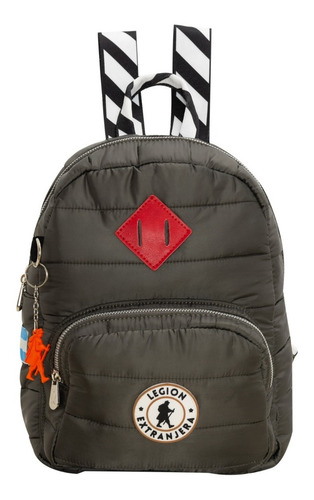 Imagen 3 de 7 de Mochila Alison Diamond Pop Militar