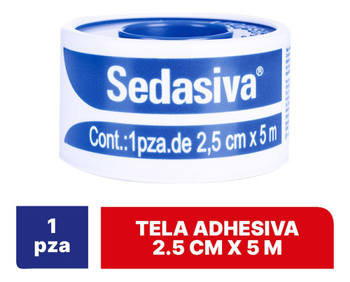 Tela Adhesiva Sedasiva En Color Blanco 1 Pieza De 2,5cm X 5m