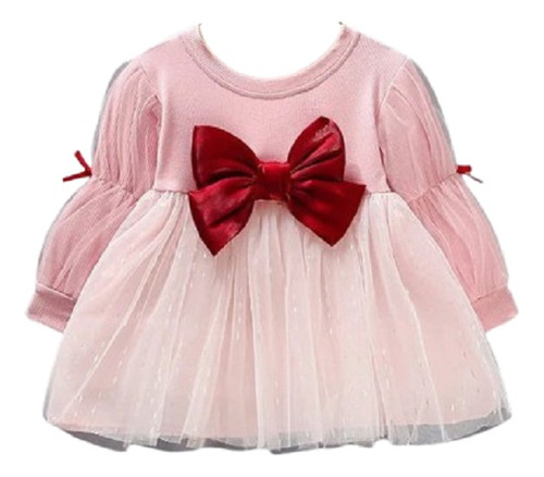 Hermos Vestido Rosa Bebe Ropa Importada Lazo