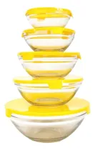 Comprar Set X5 Bowls Vidrio Hermeticos Recipientes Microondas