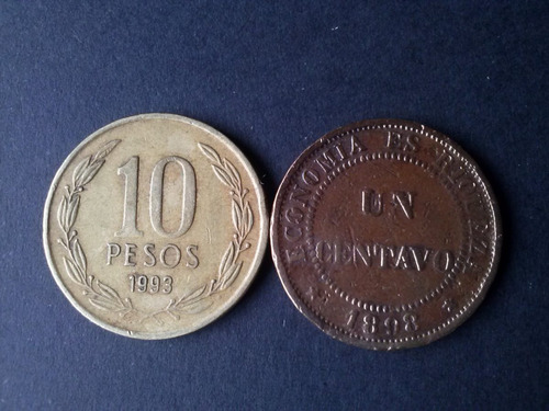 Chile Un Centavo 1898 Cobre