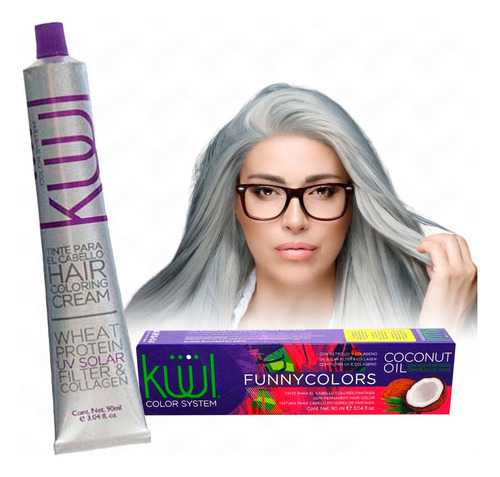 Kit Tinte Küül Color System  Funny colors tono plata para cabello