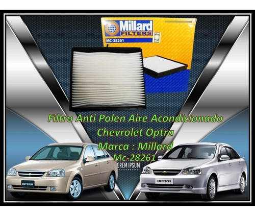 Filtro Anti Polen Aire Acondicionado Chevrolet Optra  Millar