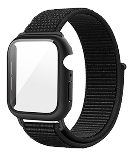 Capa Bumper Vidro C/ Pulseira Velcro Apple Watch 40/41/44/45