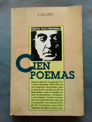 287. Cavafy Cien Poemas . Editores Monte Avila Latinoamerica