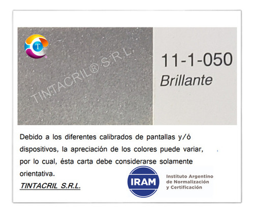 Pintura Epoxi Normas Iram 11-1-050 X 3.6 Litros Metalizado Brillante