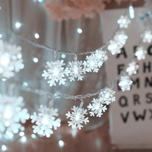 Luces De Navidad, 40 Luces Led De Copo De Nieve Para El Hoga