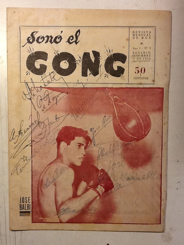 Sonó El Gong. Revista De Box Año 1 Nº2 Sept 1, 1951. Firmada