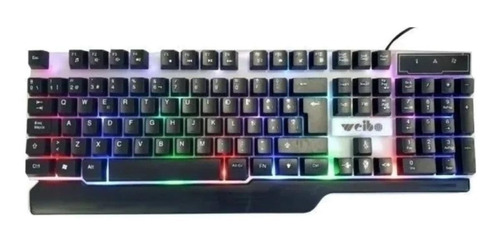 Kit de teclado y mouse gamer Weibo WB-550 Español España de color negro