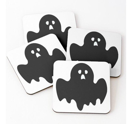 Set Posavasos Diseño De Dibujos Animados Emoji Mosca Negra C