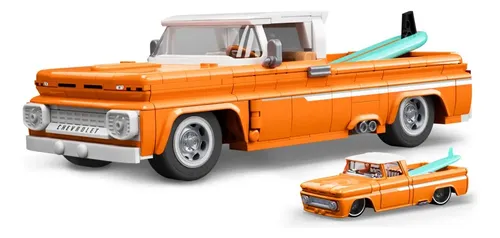 Blocos de Montar Caminhonete 1962 Chevy Pickup 858 peças Detalhes em Metal Mattel