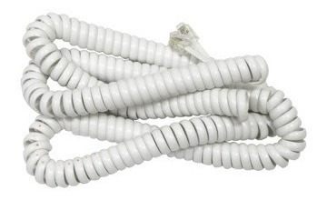 Imagen 2 de 3 de Cable Espiral Telefónico Rj11 Hack Technology 1.8mts Blanco