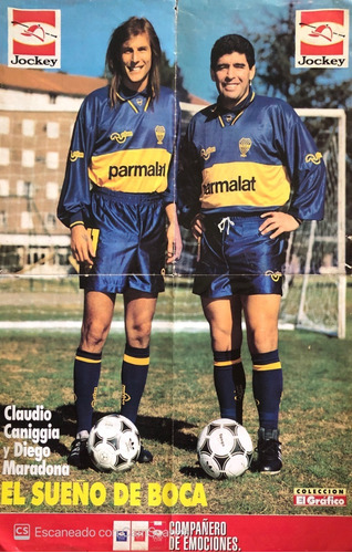 El Grafico: Poster Maradona Y Caniggia A Boca 1995