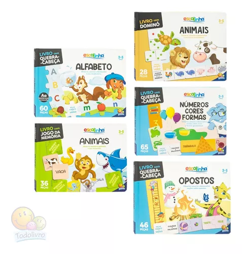 Livro Infantil 4 a 6 Anos - Escolinha Domino Animais 2 Jogos 28