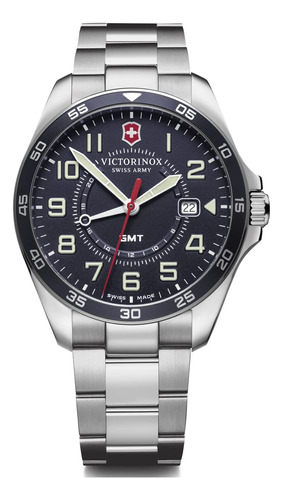 Victorinox Fieldforce Classic Gmt, Azul (pulsera Ss), Reloj.