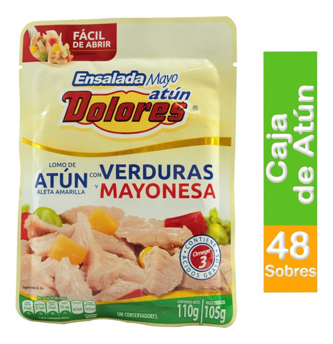 Caja De Atún Dolores Con Verduras Y Mayonesa En Agua 110 Gr