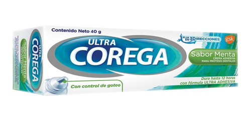 Corega Ultra Crema Adhesiva Dental Sabor Menta 40g