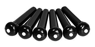 Juego 6 Pin Para Guitarra Acustica Plastico Abs Color Negro