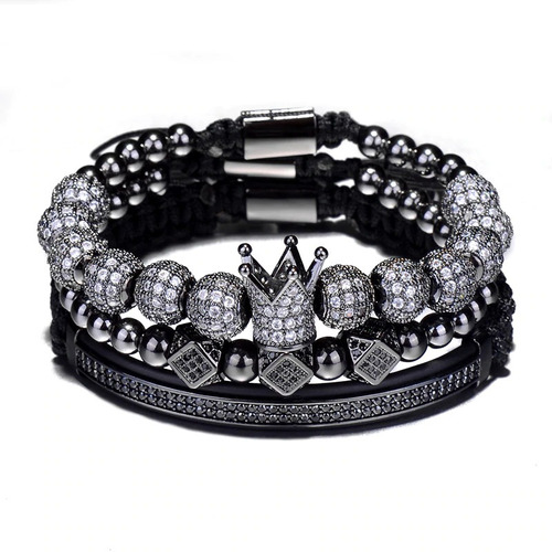 Conjunto 3 Pulsera Black Space Hombre Caballeros Moda 2019 I