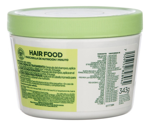 Fructis Hairfood Máscara De Nutrición Cabello Seco 350ml