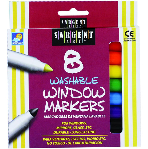 Set De 8 Marcadores De Colores Lavables - Sargent Art