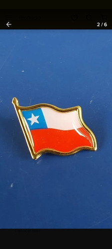 Imagen 4 de 6 de 60 X Piocha, Pin, Bandera Chilena Metálica, Botón, Chile