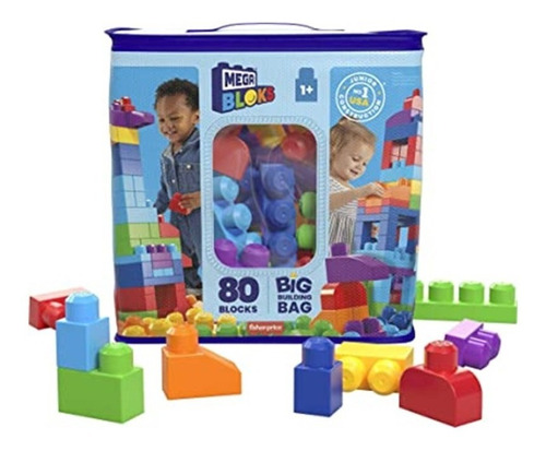 Mega Bloks Bloques Construccion Aprendizaje Gigantes 80 Pzs Color Azul Cantidad De Piezas 80
