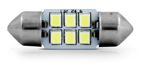 Par Lâmpada Led Torpedo 6 Leds 36mm 12v Branco