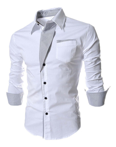 Camiseta Hombre Blusa Otoño Casual Slim Fit Manga Larga T 60