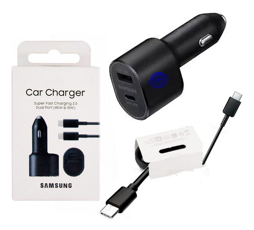 Cargador Auto Samsung Original Carga Rapida 2.0 45w Y 15w +