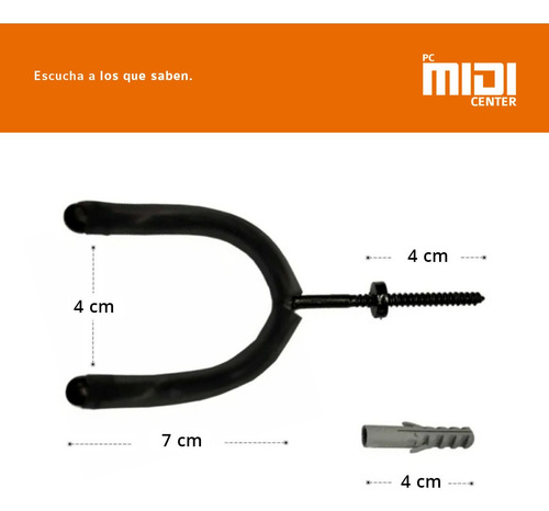 Imagen 3 de 7 de Soporte De Pared Para Ukelele Banjo Charango Tarugo 8mm Cuot