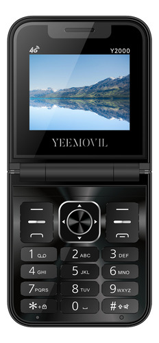 Yeemovil Y2000 Celular Plegable 4g Dual Sim + 2 Sim Extra Desbloqueado Telcel At&t Movistar Bait Bluetooth Fm Linterna 2.4-negro