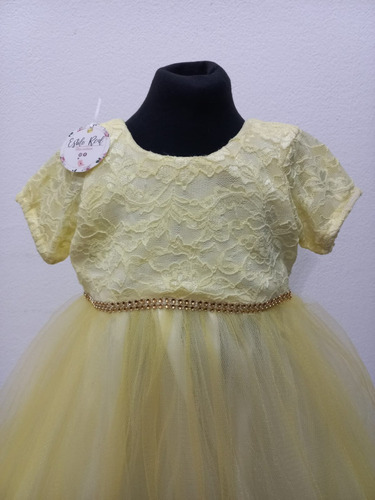 Vestido De Fiesta Para Bebé, Primer Año, Temático. Amarillo