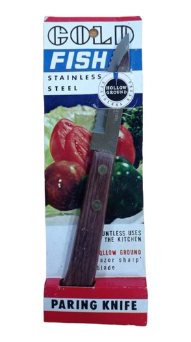 Cuchillo Pelador Frutas Verduras Gold Fish Hoja 7,5 Cm Retro