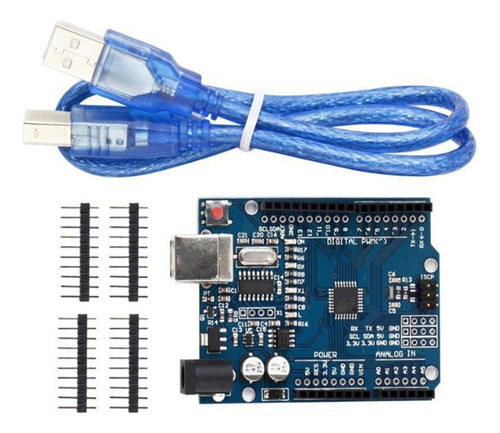 Tarjeta Uno R3 + Cable Usb + Pin Header Arduino