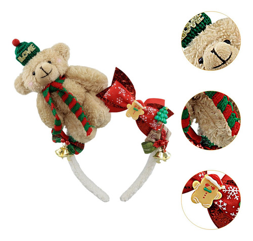 De Diadema De Oso Navideño Banda Para El Cabello De Caqui