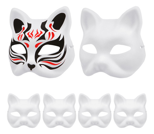 Máscara De Halloween, Máscara Blanca Decorativa, 6 Unidades