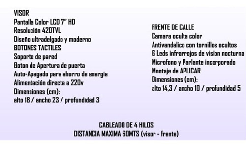 Imagen 6 de 7 de Kit De Portero Commax Cdv 70 N - 1 Pantalla 7 Lcd
