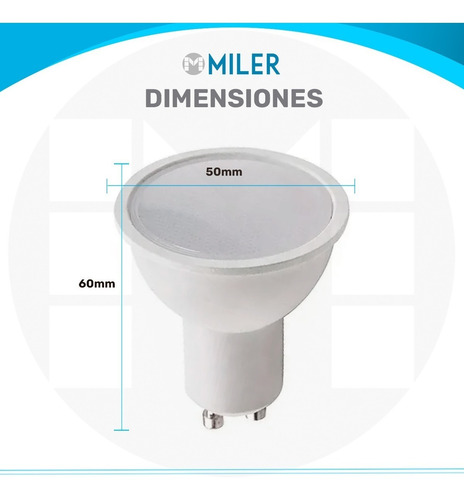 Imagen 3 de 8 de Pack X 10 Dicroica Led 7w Gu10 Luz Calida O Fria Eco