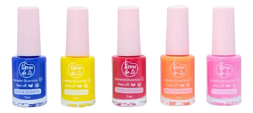 Esmaltes Infantis Turma Da Lú Kit Com 5 Cores À Base De Água